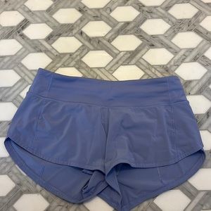 Purple Lululemon Speed up shorts, size 2, 2.5 inch